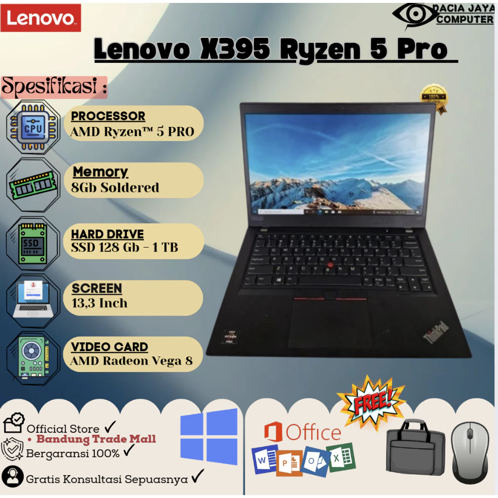 Laptop Lenovo Thinkpad X230 X240 X250 X260 X270 X280 Core i5 / i7 RAM 8Gb SSD 256Gb BERGARANSI ORIGINAL