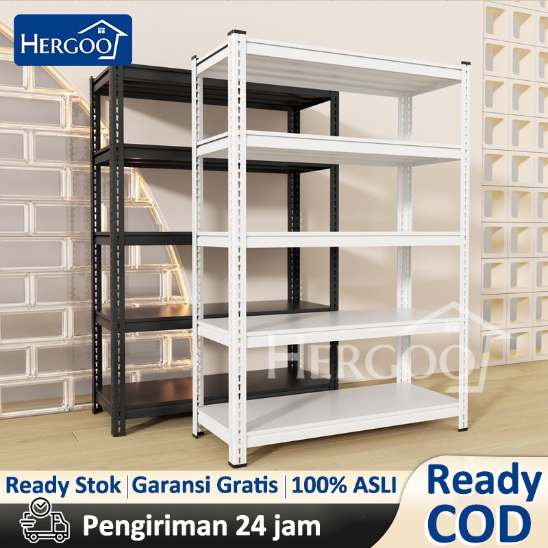 100% BESI Rak Besi Susan 5/6 tingkat Rack Besi Tinggi 150CM/180CM/200CM Rak Susun Besi Serbaguna Rak Besi Siku Susun Full Besi