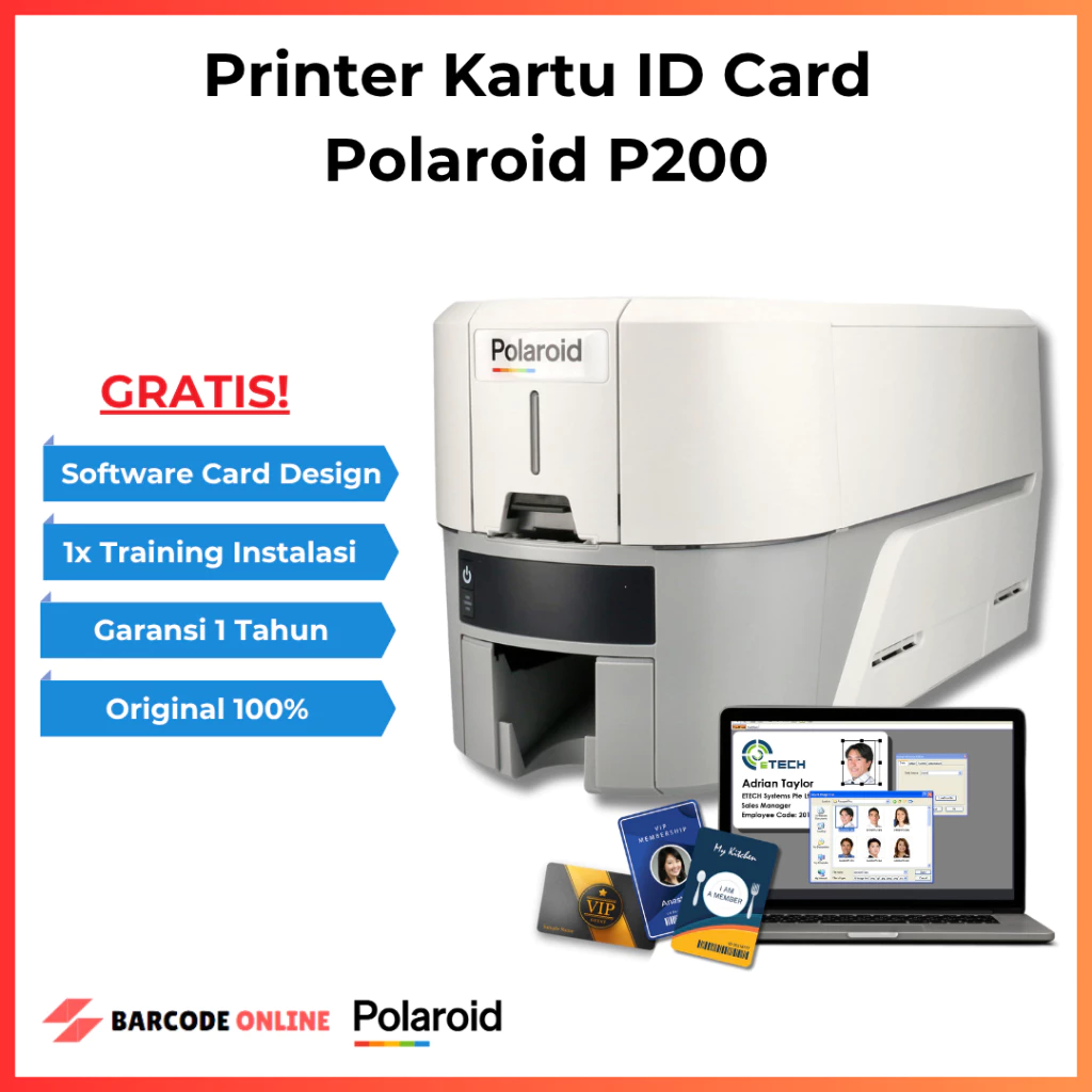 Printer Kartu Polaroid P200 - Printer ID Card Polaroid P200 - Mesin Cetak ID Card Polaroid P200